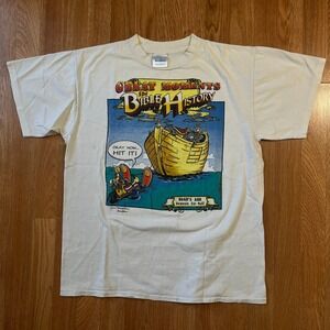 Vintage 1994 Script Shirts Noahs Ark Bible History Graphic T-Shirt Mens Large